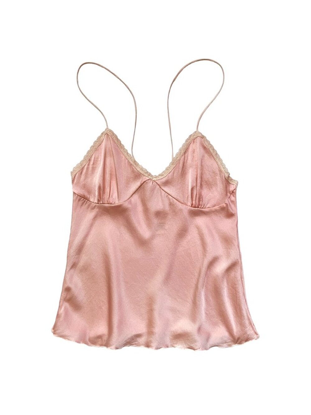 VIVIEN RAMSAY PINK SILK CAMISOLE DELICATE VINTAGE INSPIRED SMALL